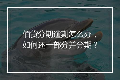 佰贷分期逾期怎么办，如何还一部分并分期？