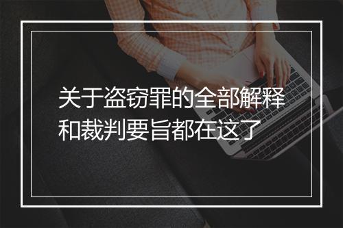 关于盗窃罪的全部解释和裁判要旨都在这了