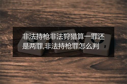 非法持枪非法狩猎算一罪还是两罪,非法持枪罪怎么判