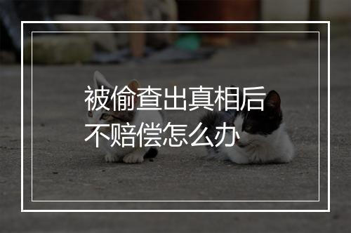 被偷查出真相后不赔偿怎么办