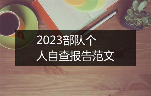 2023部队个人自查报告范文