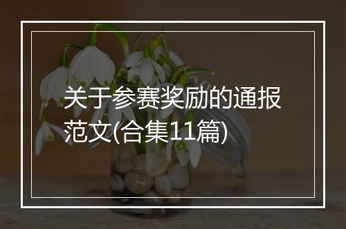 关于参赛奖励的通报范文(合集11篇)