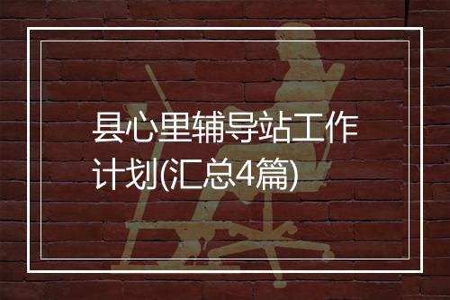 县心里辅导站工作计划(汇总4篇)