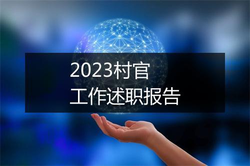 2023村官工作述职报告