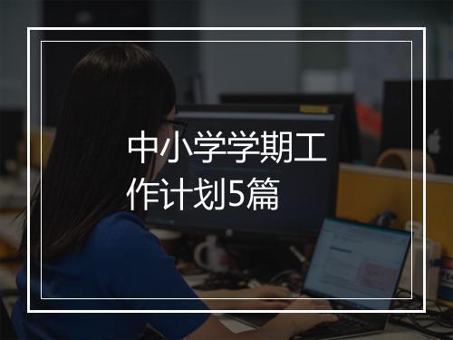 中小学学期工作计划5篇