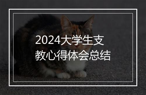 2024大学生支教心得体会总结