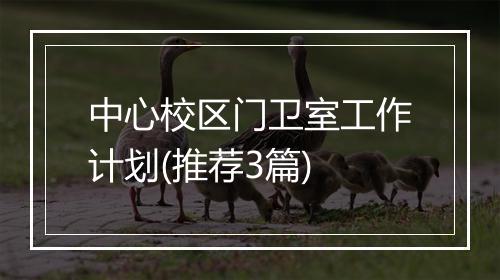 中心校区门卫室工作计划(推荐3篇)