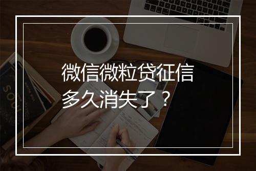 微信微粒贷征信多久消失了？