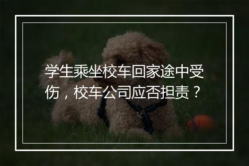 学生乘坐校车回家途中受伤，校车公司应否担责？