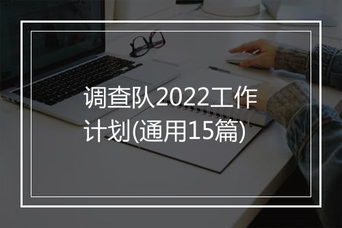 调查队2022工作计划(通用15篇)
