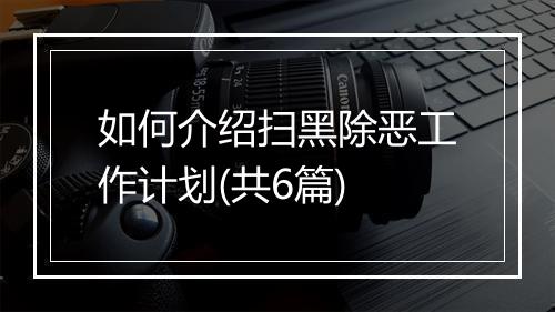 如何介绍扫黑除恶工作计划(共6篇)