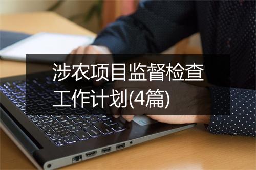 涉农项目监督检查工作计划(4篇)