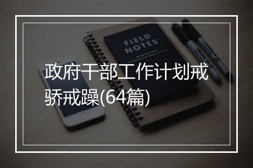 政府干部工作计划戒骄戒躁(64篇)