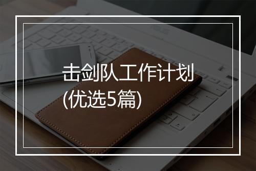 击剑队工作计划(优选5篇)