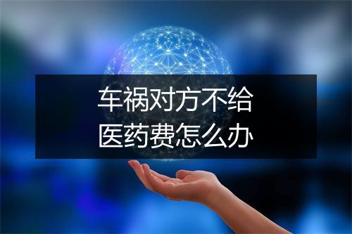 车祸对方不给医药费怎么办
