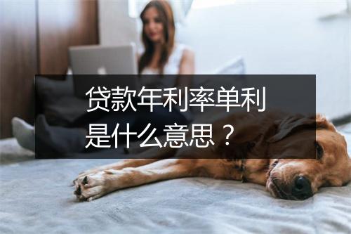贷款年利率单利是什么意思？
