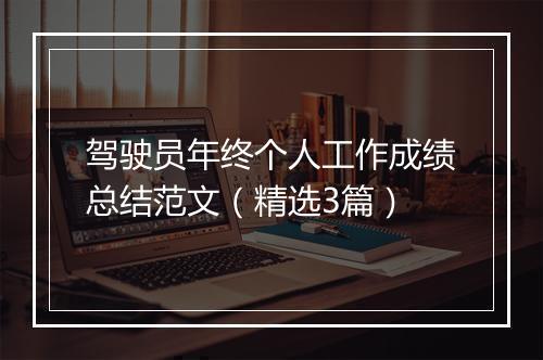 驾驶员年终个人工作成绩总结范文（精选3篇）