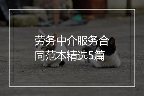 劳务中介服务合同范本精选5篇