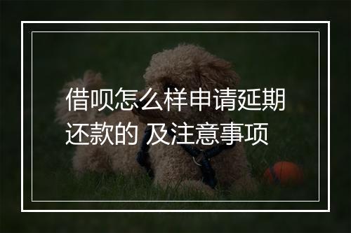借呗怎么样申请延期还款的 及注意事项