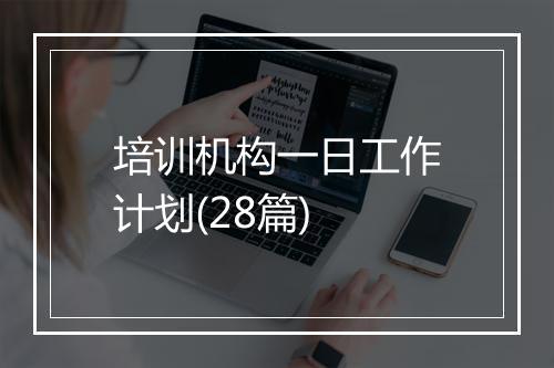 培训机构一日工作计划(28篇)