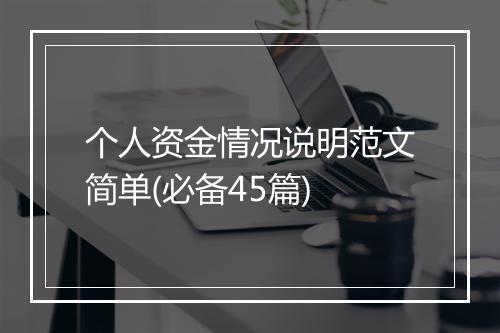 个人资金情况说明范文简单(必备45篇)