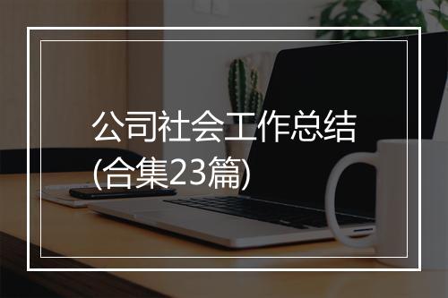 公司社会工作总结(合集23篇)