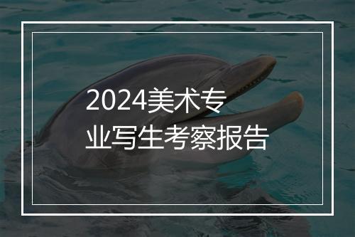 2024美术专业写生考察报告