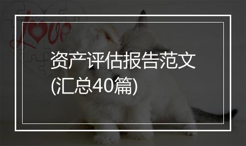 资产评估报告范文(汇总40篇)