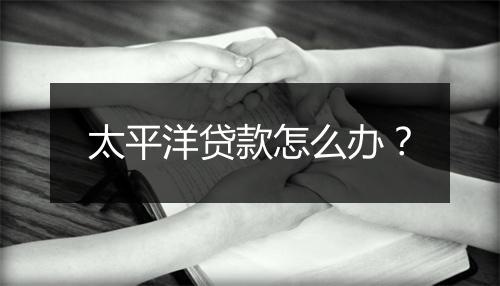 太平洋贷款怎么办？