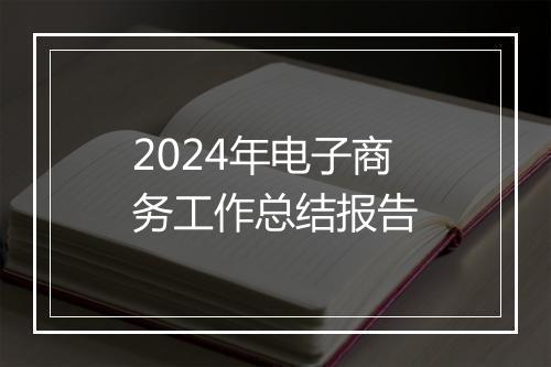 2024年电子商务工作总结报告