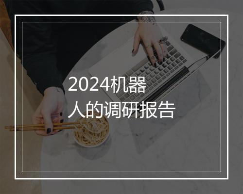 2024机器人的调研报告