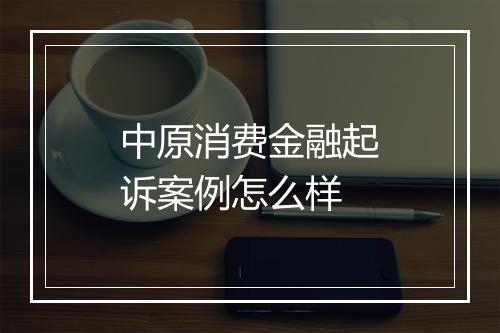中原消费金融起诉案例怎么样