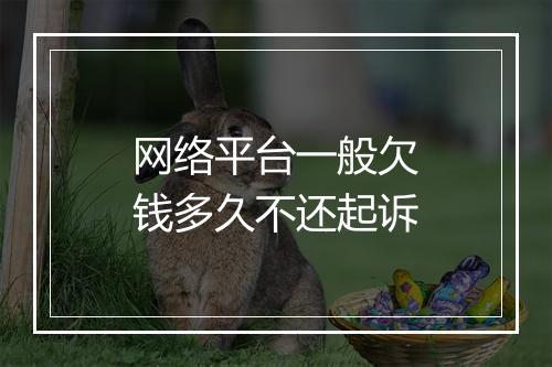 网络平台一般欠钱多久不还起诉