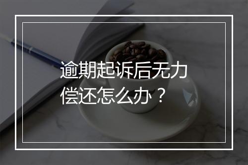 逾期起诉后无力偿还怎么办？