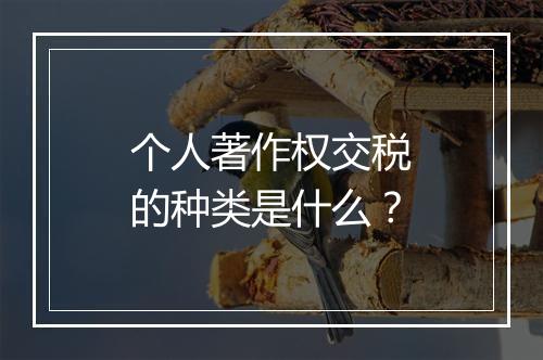 个人著作权交税的种类是什么？