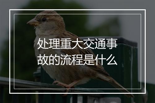 处理重大交通事故的流程是什么