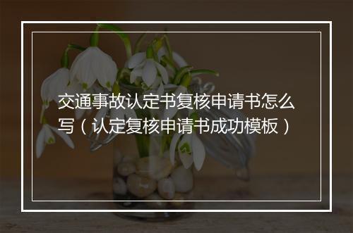 交通事故认定书复核申请书怎么写（认定复核申请书成功模板）