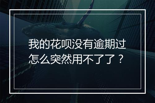 我的花呗没有逾期过怎么突然用不了了？