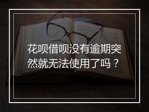 花呗借呗没有逾期突然就无法使用了吗？