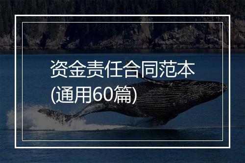 资金责任合同范本(通用60篇)