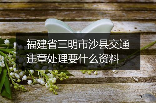 福建省三明市沙县交通违章处理要什么资料