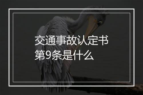 交通事故认定书第9条是什么