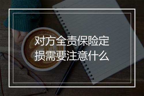 对方全责保险定损需要注意什么