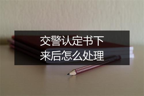 交警认定书下来后怎么处理