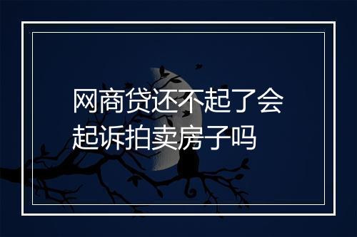 网商贷还不起了会起诉拍卖房子吗