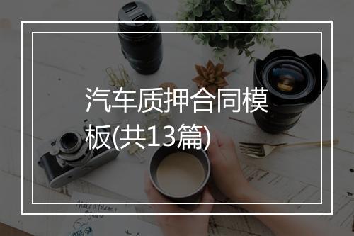 汽车质押合同模板(共13篇)