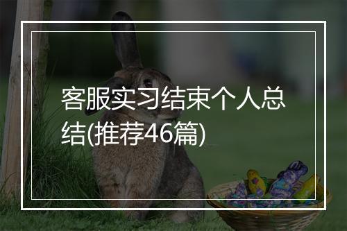 客服实习结束个人总结(推荐46篇)