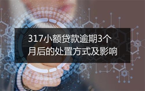 317小额贷款逾期3个月后的处置方式及影响