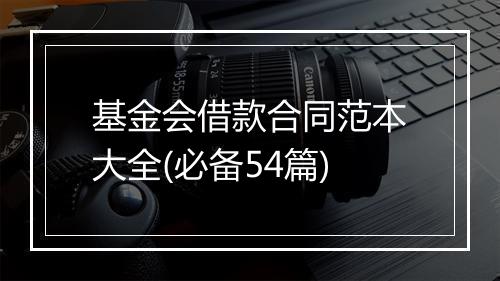 基金会借款合同范本大全(必备54篇)