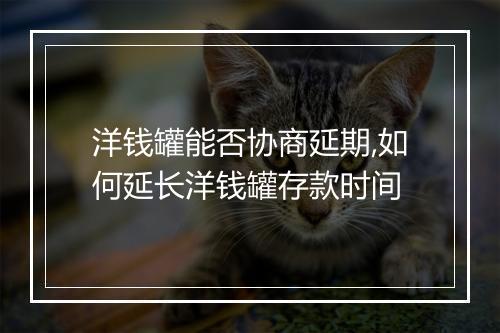 洋钱罐能否协商延期,如何延长洋钱罐存款时间